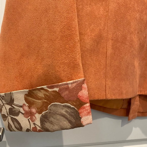 Qipiao Cheongsam Button Collar Shirt Orange Floral Women’s M - Picture 7 of 7